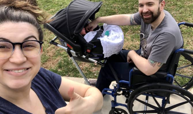 School Pupils Transform New Dad’s Wheelchair Into a Baby Carrier