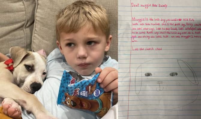 Boy Writes Sweet Letter to Puppy’s Forever Parents