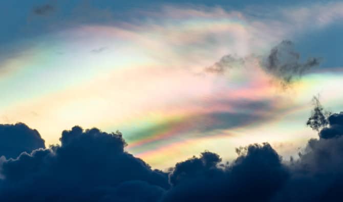 Rainbow Clouds Light up Polar Skies