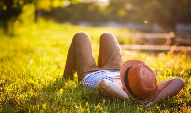 Relaxed woman letting her mind wander.