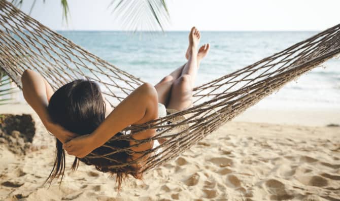 Relaxing at the beach.
