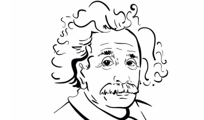 a sketch of Albert Einstein.