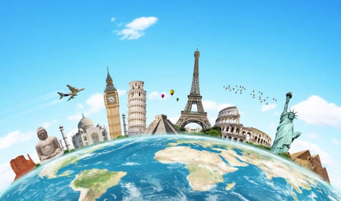 Different countries around the globe.