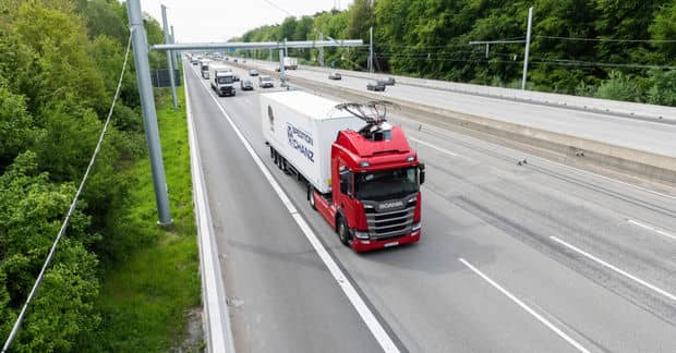Germany is Now Testing Power Lines for Electric Trucks on the Autobahn