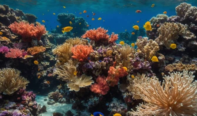 A healthy coral reef.