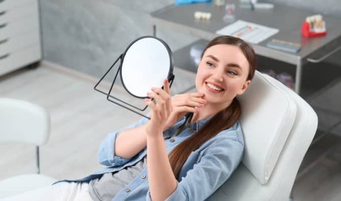 A woman with a perfect smile.