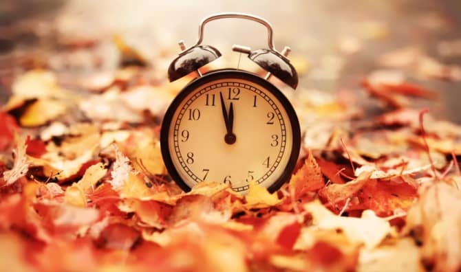 Turn your clocks back in the fall.