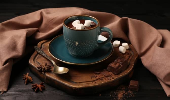 A cup of hot cocoa.