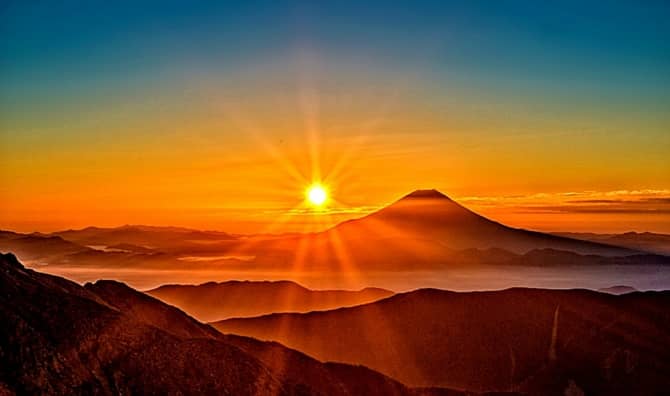 Sunrise on the beach.