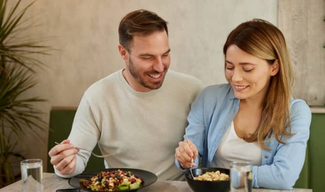 Couple on a first date.