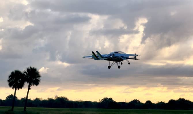 The AIR One two-seater electrical vertical takeoff and landing aircraft.