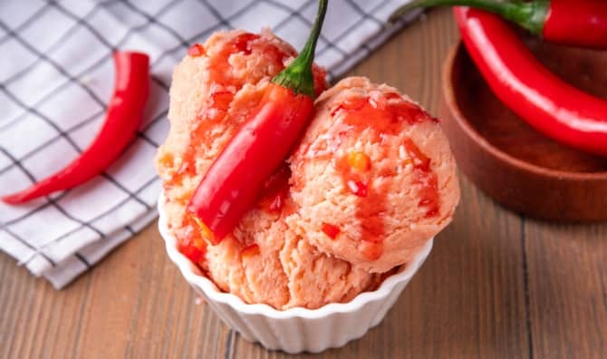 Chilli Pepper Ice Cream Sundae.
