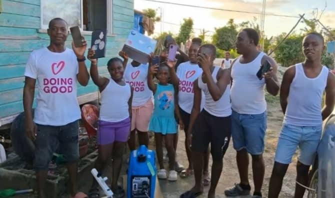 Bringing generators to hurricane affected areas without electricity.