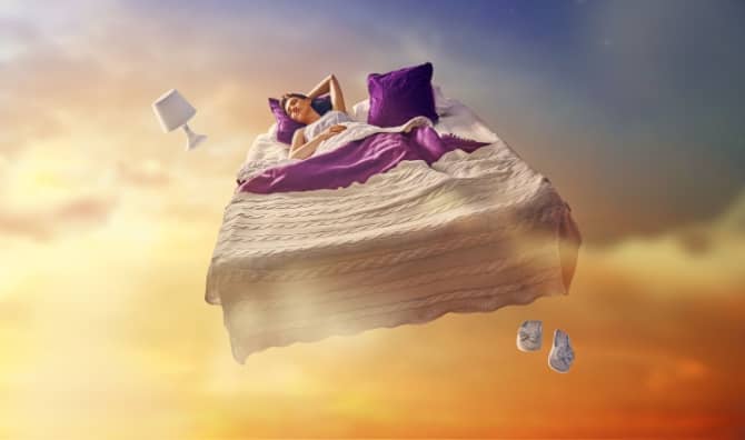 Flying in your dreams.