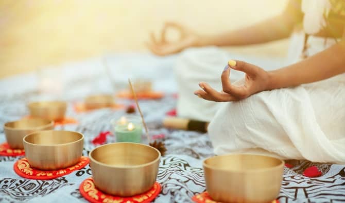 Yoga Meditation with Tibetan Singing Bowls.