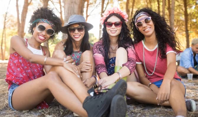 Women enjoying an adult only summer camp.