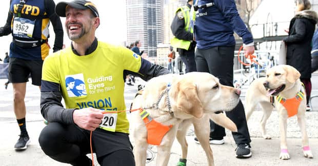 This Blind Runner Ran the NY Half-Marathon with his Guide Dogs