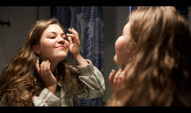 A confident woman who is comfortable in her own skin.