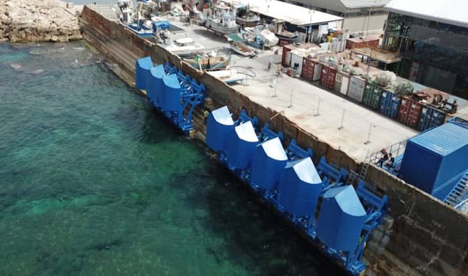 Jaffa port wave power installation.