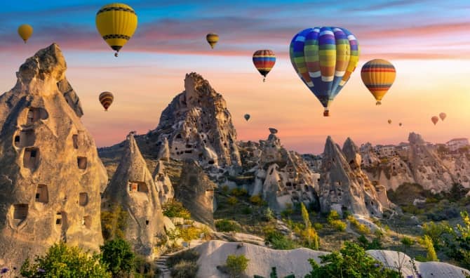 Balloon ride over Cappadocia.