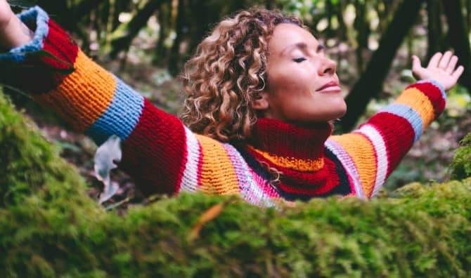 Spiritual self-care in nature.