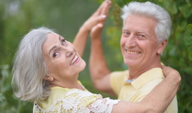 Seniors who are happy and content with their lives.