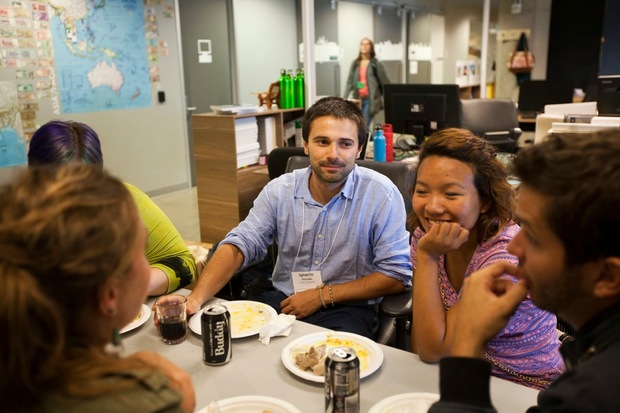 photo The Kiva team eating lunch