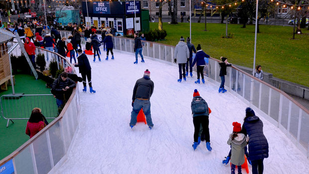 Skating in Edinburgh’s St. Andrew Square