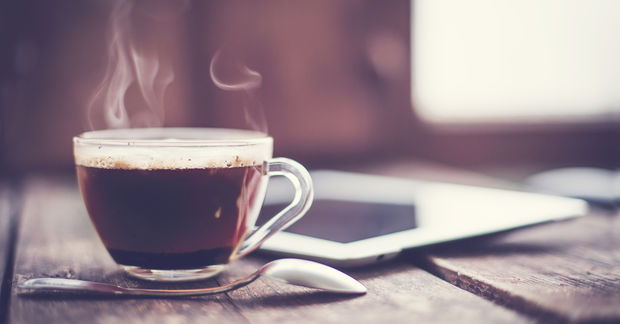 black coffee in a clear cup