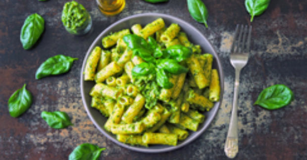 Pesto Pesto pasta is a go-to family favorite for dinner.